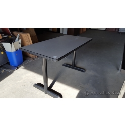Grey Meeting Table w/ Black Legs 48 x 24 inch